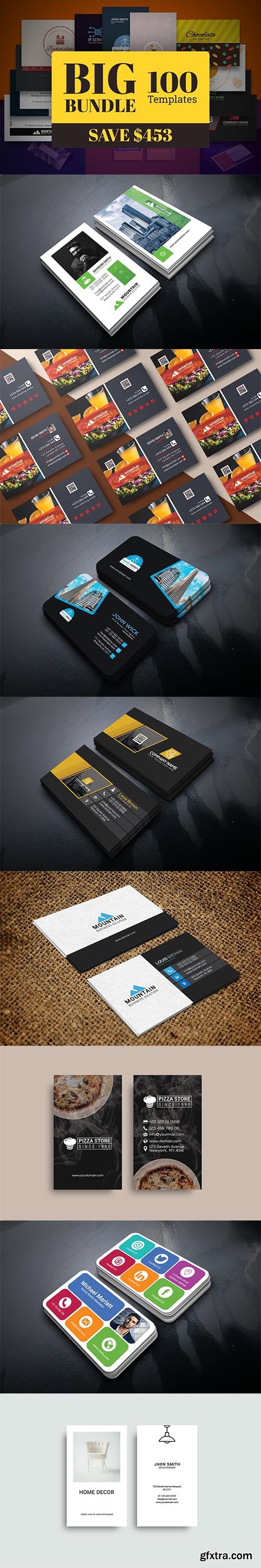 CreativeMarket - 100 Business Card Template Bundle 5910107