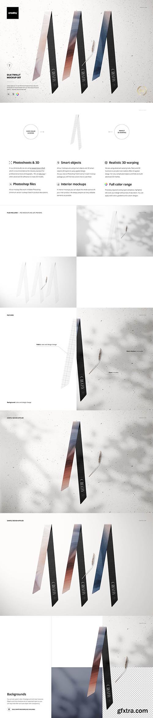 CreativeMarket - Silk Twilly Mockup Set 5914430