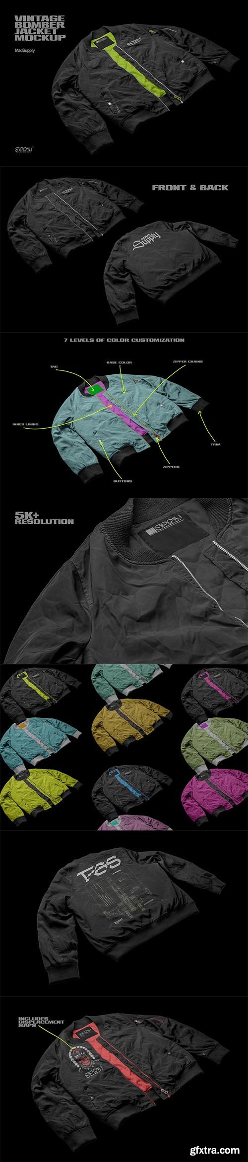 CreativeMarket - Vintage Bomber Jacket Mockup 5917217