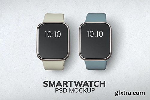 Smartwatch screen mockup digital device set