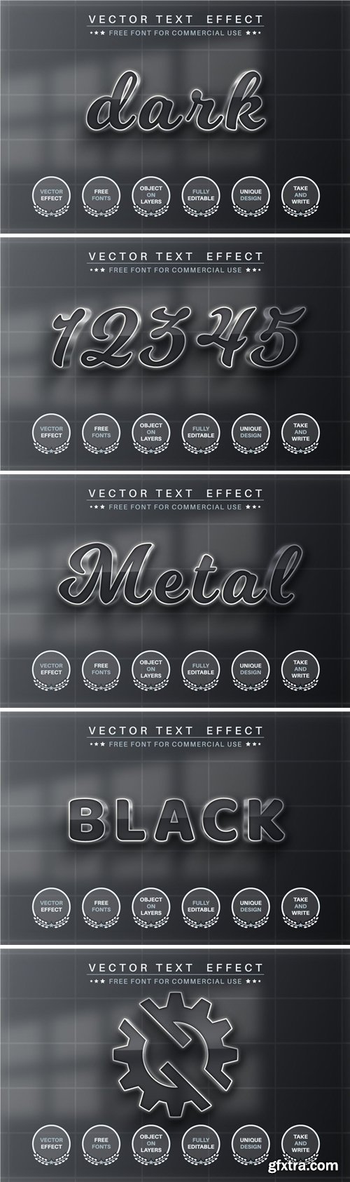 Dark metal - editable text effect, font style