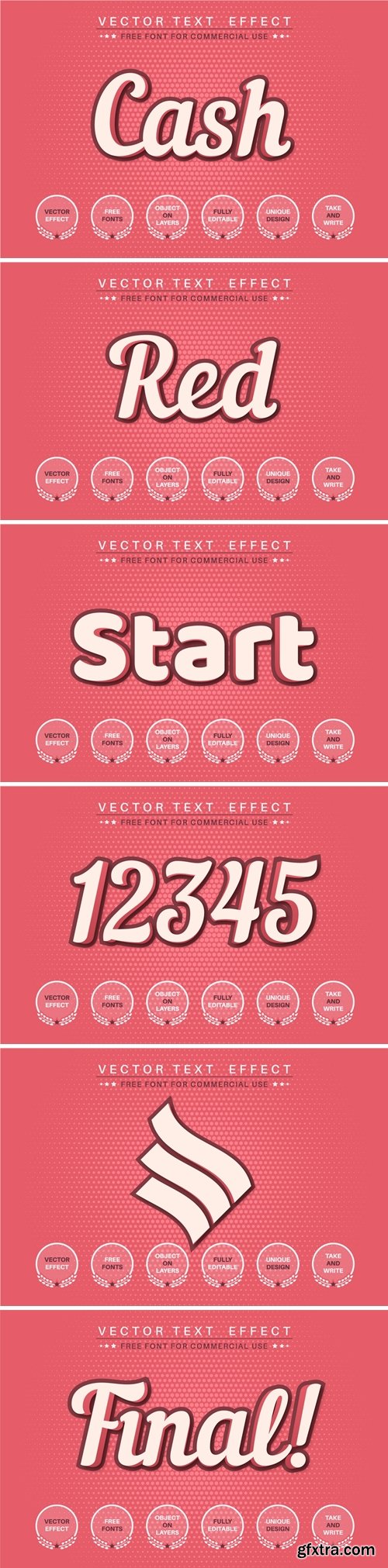 Red final - editable text effect, font style