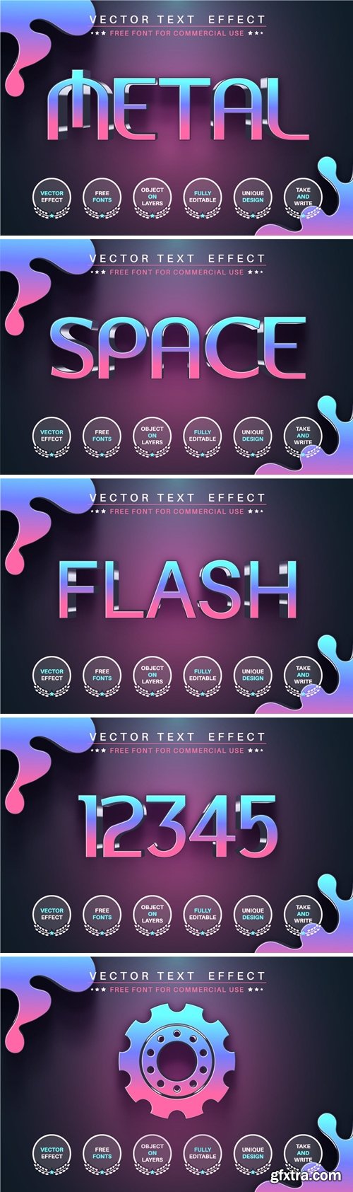 Space - editable text effect, font style