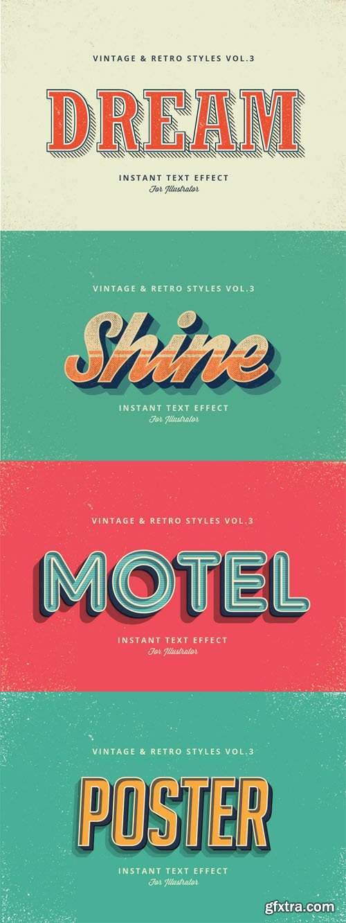 10 Vintage and Retro Graphic Styles Vol.3 for Adobe Illustrator