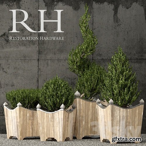 Restoration Hardware brugge salvaged wood & metal planter