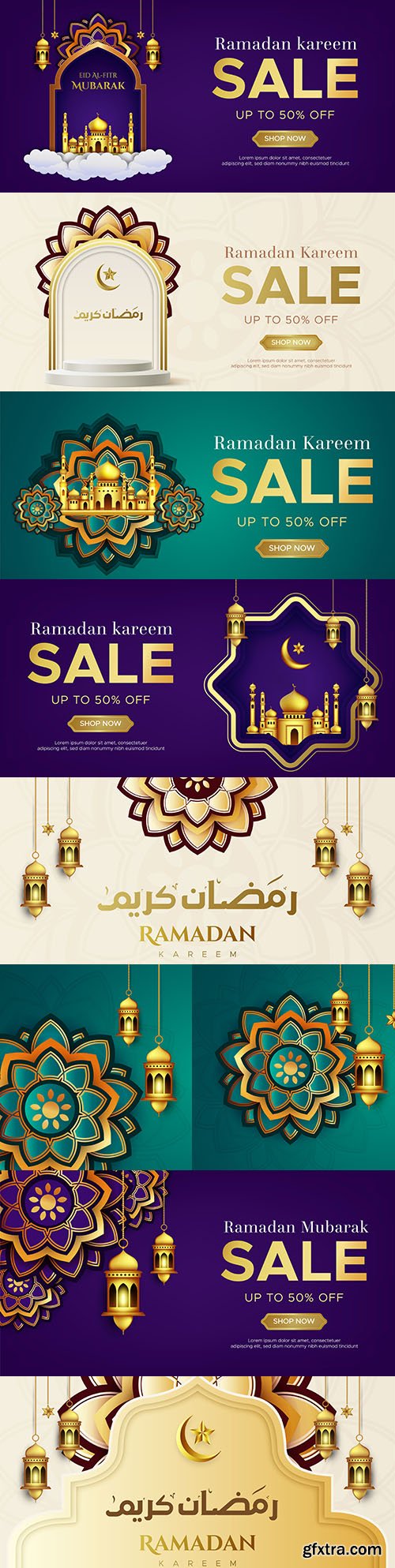 Ramadan Kareem sale banner web design template

