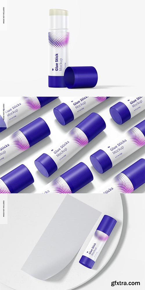 Glue sticks set mockup