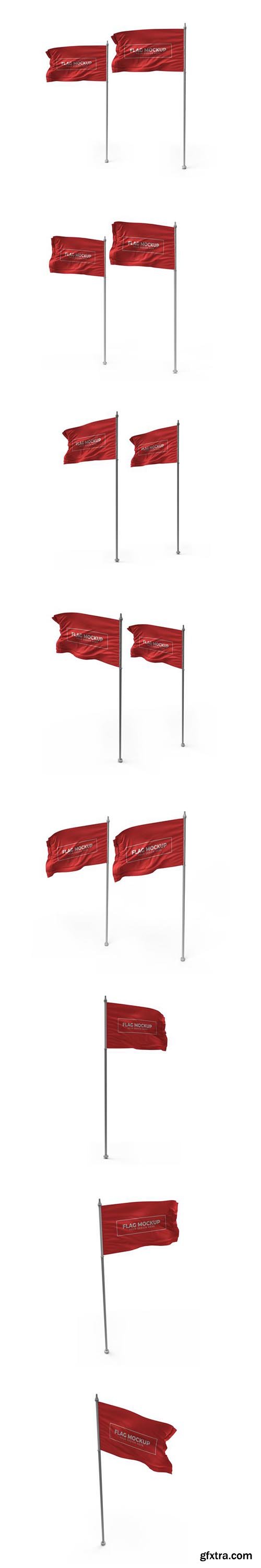 Waving flag 3d mockup