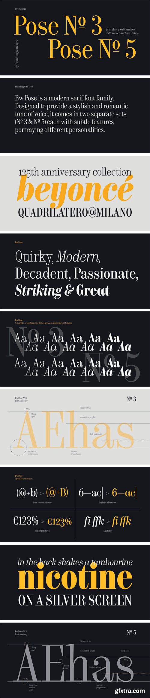 Bw Pose Font Family