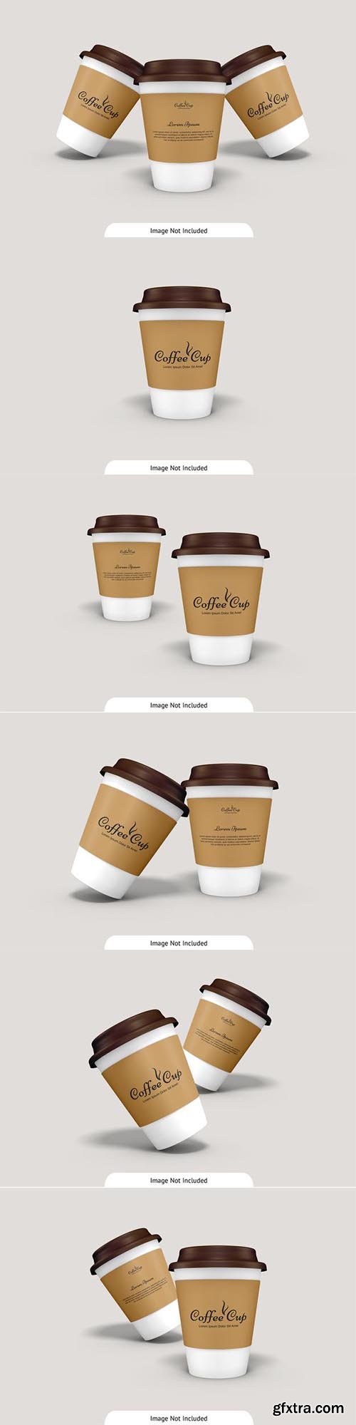 Coffee cup with cardboard mockup