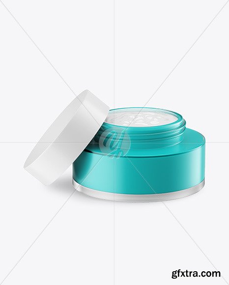 Opened Frosted Glass Cosmetic Jar Mockup 78949