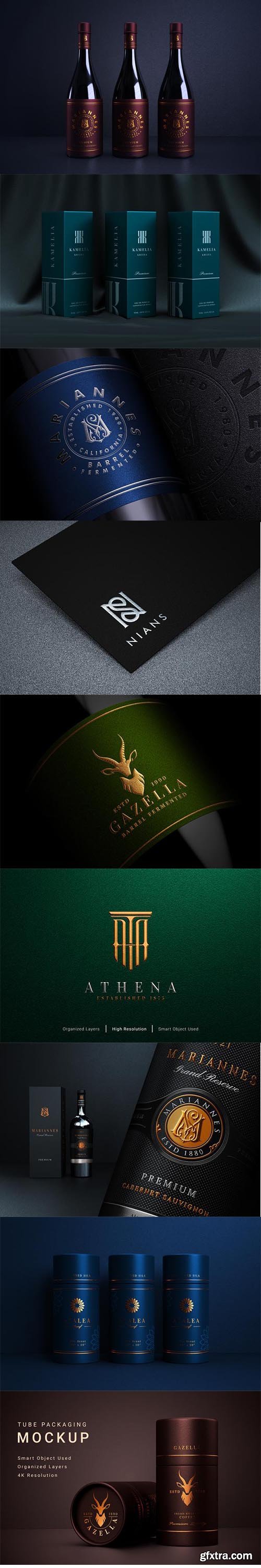 Luxurious logo branding mockup