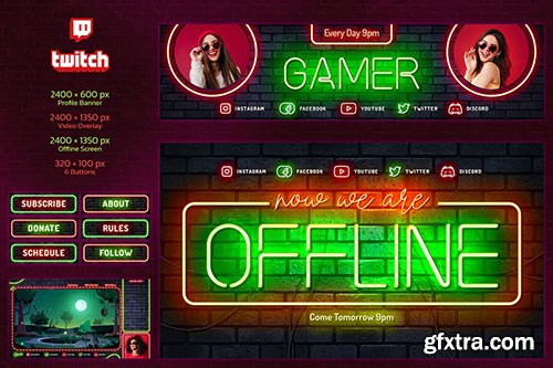 Twitch Neon Gamer