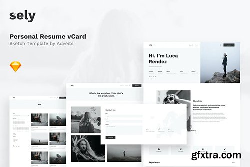 Sely - Personal Resume vCard Sketch Template