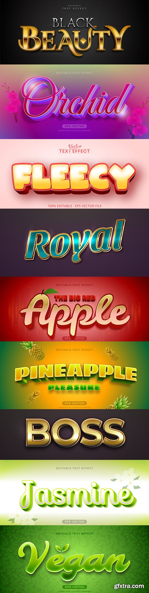 Editable font and 3d effect text design collection illustration 72
