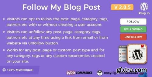 CodeCanyon - Follow My Blog Post v2.0.5 - WordPress / WooCommerce Plugin - 6107586