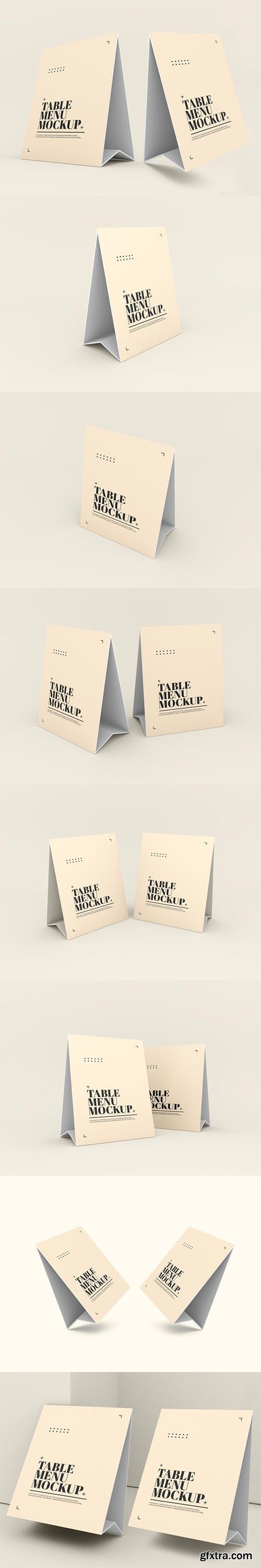 Paper table tent menu mockup