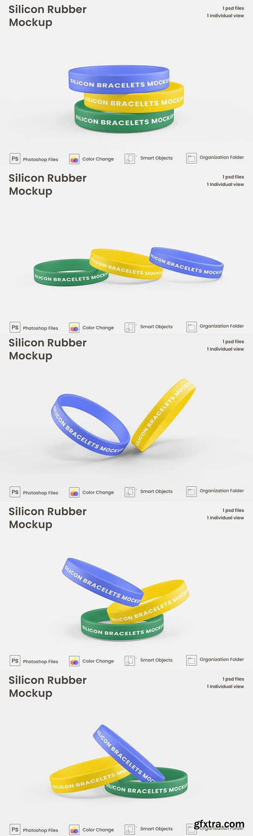 Silicone rubber bracelet mockup