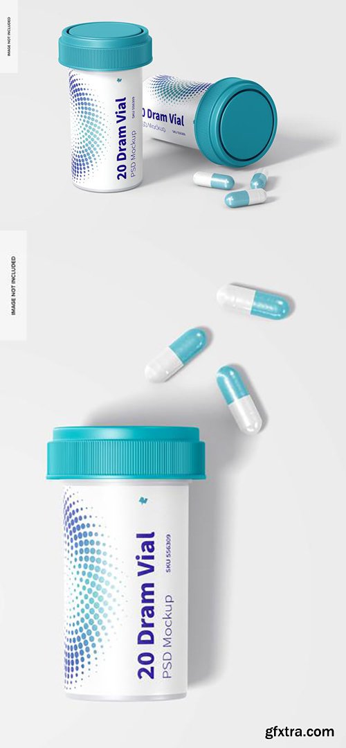 20 dram vials with reversible cap mockup