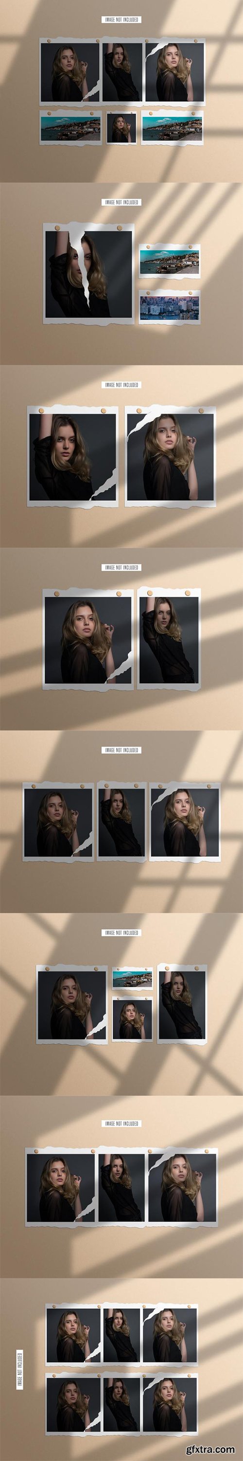 Torn paper photo frame mockup vol.2