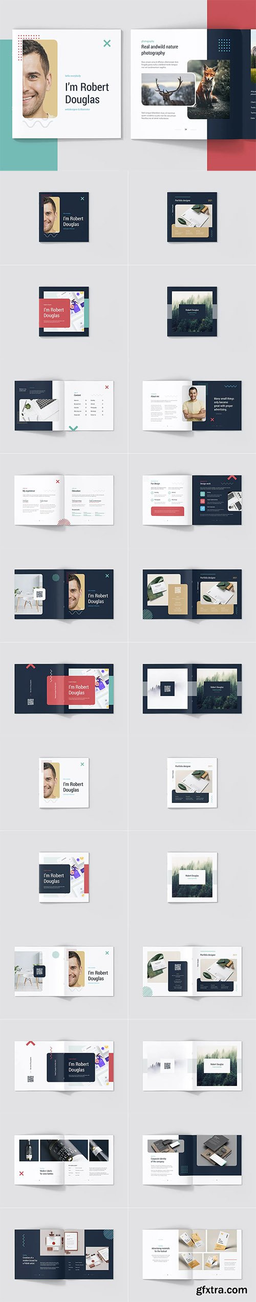 Portfolio Resume Light and Dark Square