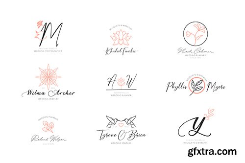 Floral elegant logos collection