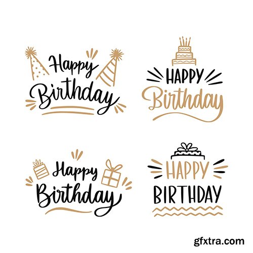 Lettering birthday badge collection