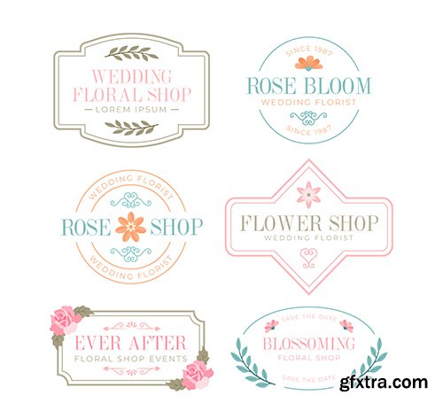 Collection of wedding florist logos