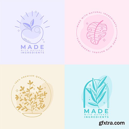 Nature cosmetics logo collection