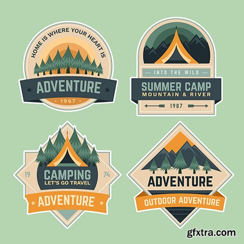 Summer camping school adventure badges