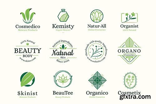 Nature cosmetics logo vector collection