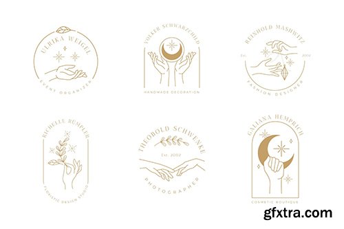 Minimalist hands logo collection