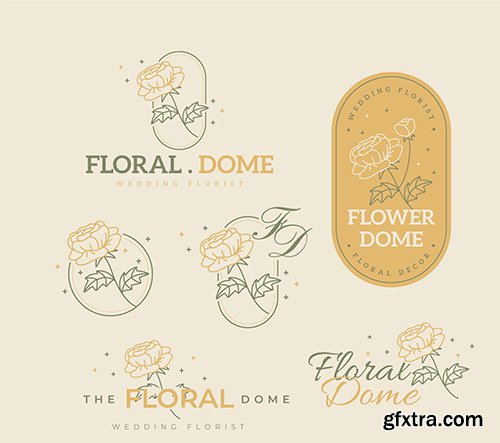 Wedding florist logo template collection