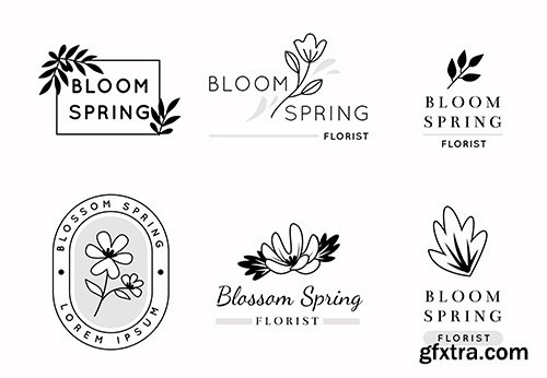 Collection of wedding florist logos