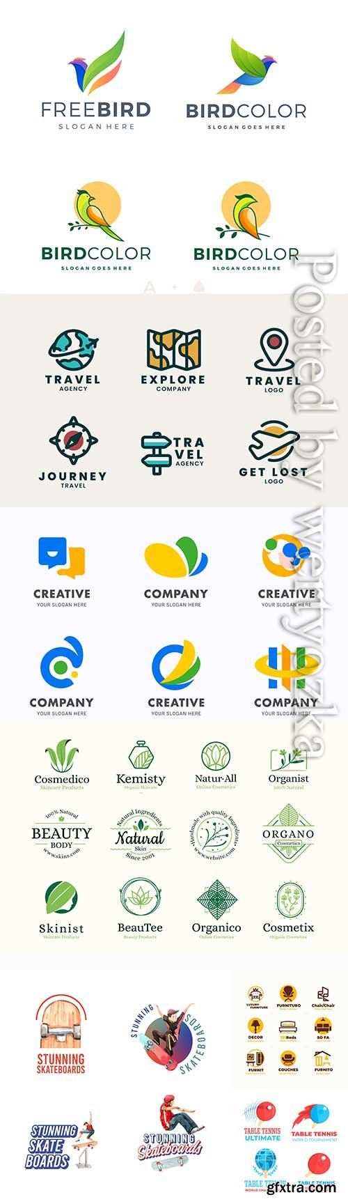 Logos and badges in vector