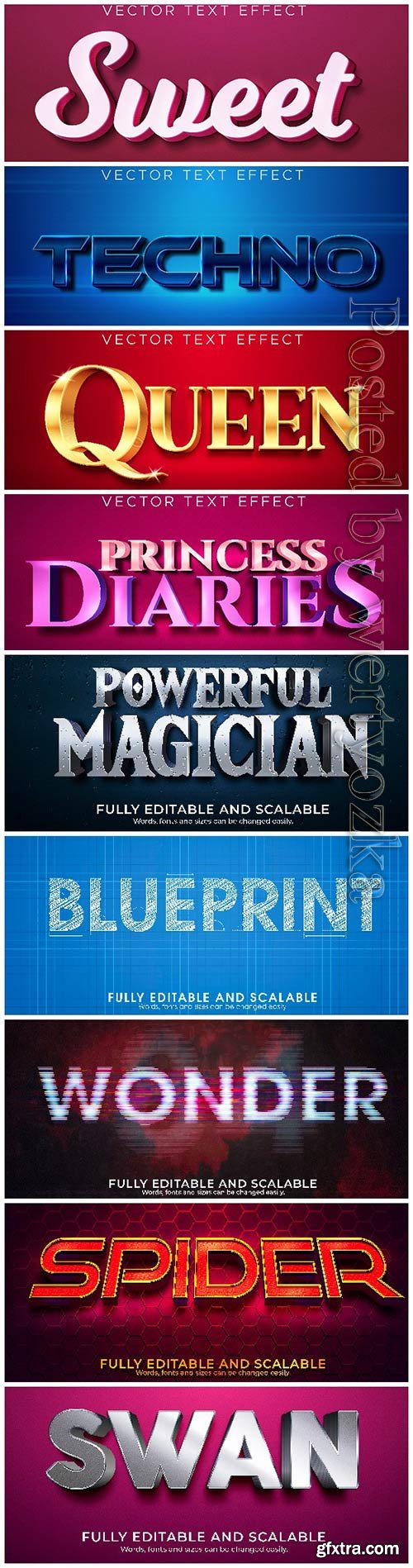 3d editable text style effect vector vol 338