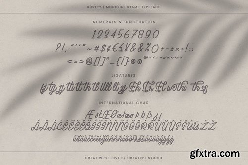 Rustty Monoline Stamp Typeface