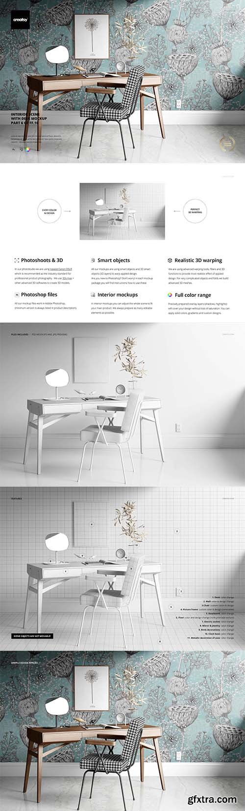 CreativeMarket - Interior Scene with Desk Mockup 3732461