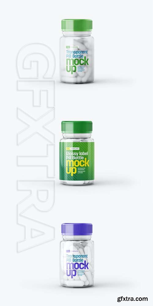 Transparent Pill Bottle Mockup