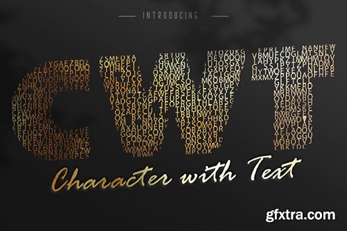 Character with Text Font 