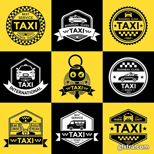 Taxi retro style emblems