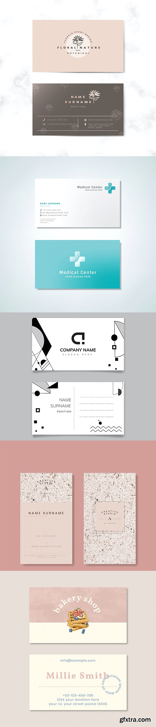 Set of business card template vol4