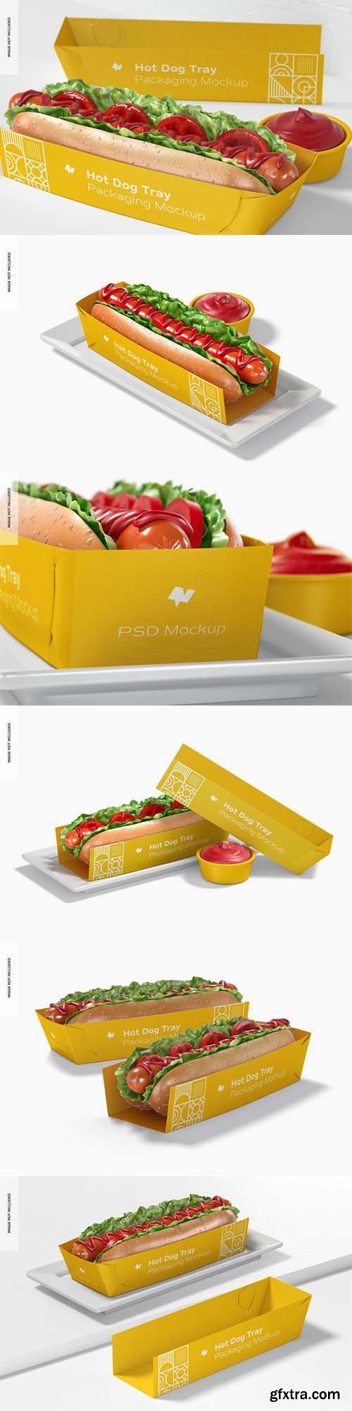 Hot dog tray packaging mockup