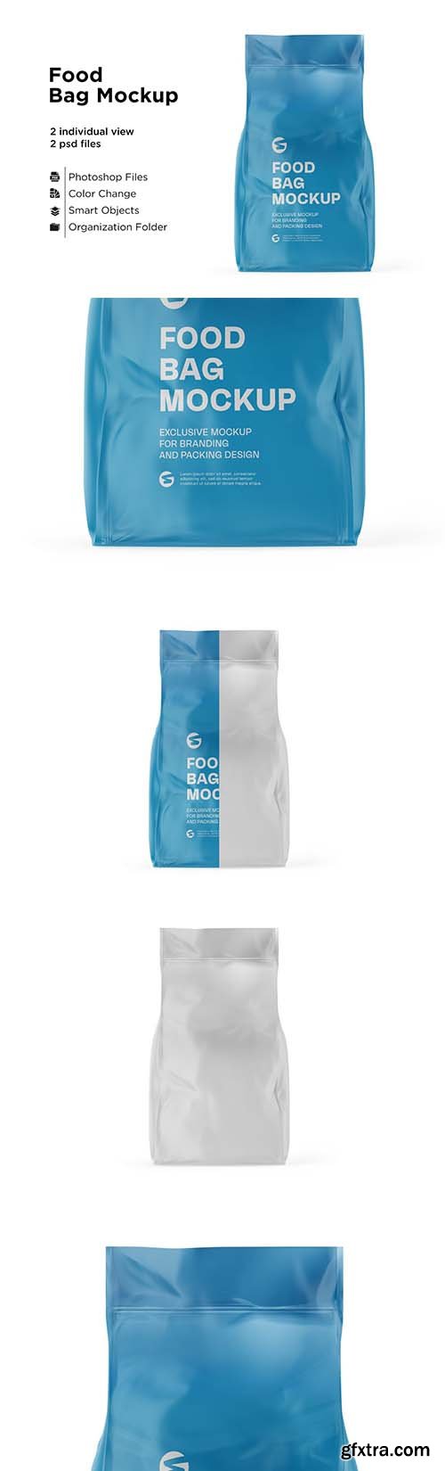 CreativeMarket - Glossy Food Bag Mockup 6063318