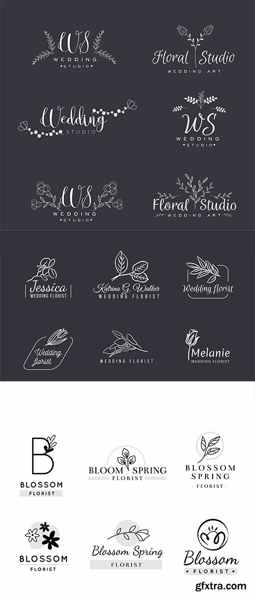 Collection of wedding florist logos