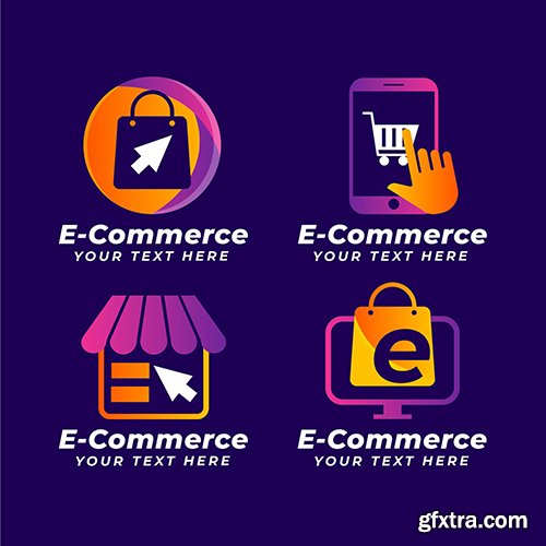 Gradient e-commerce logo collection 