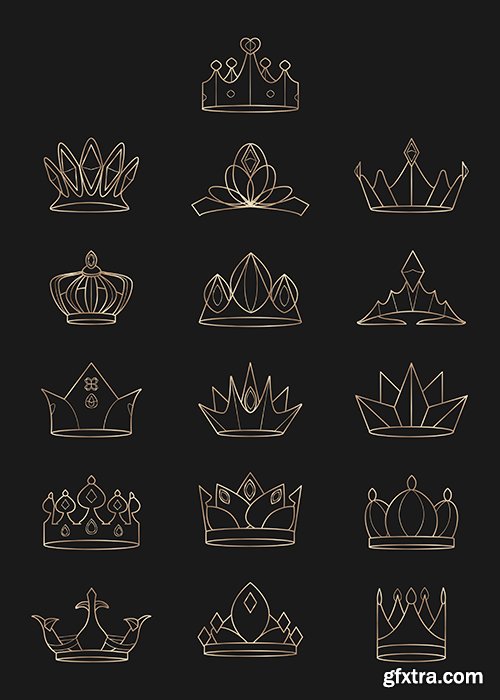 Royal crowns set