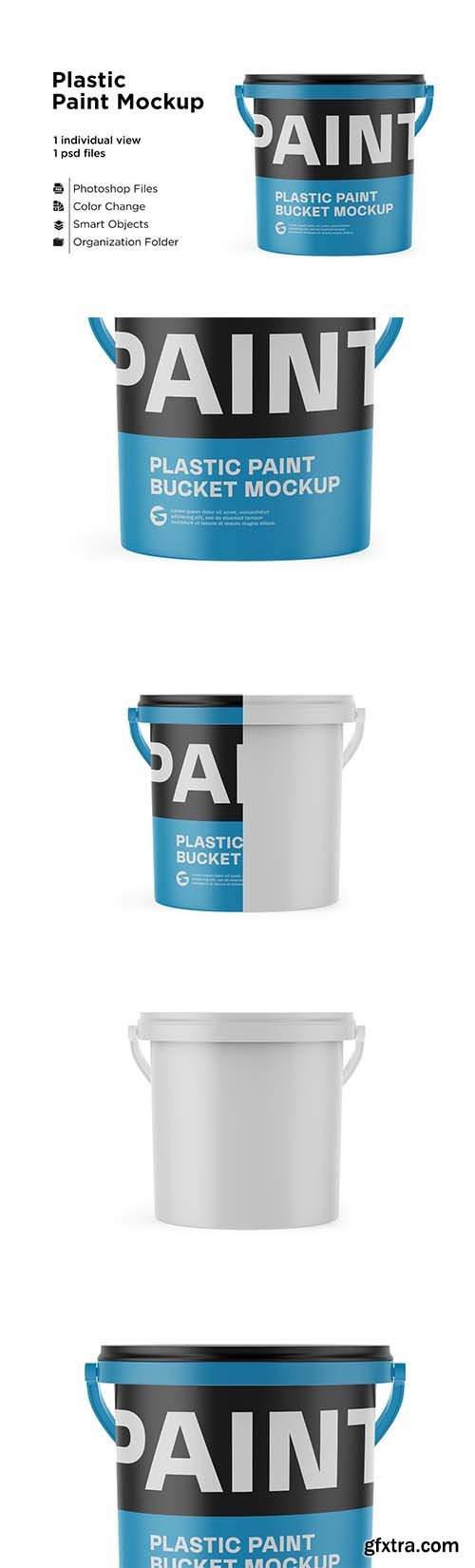 CreativeMarket - 10L Plastic Paint Bucket Mockup 6063384