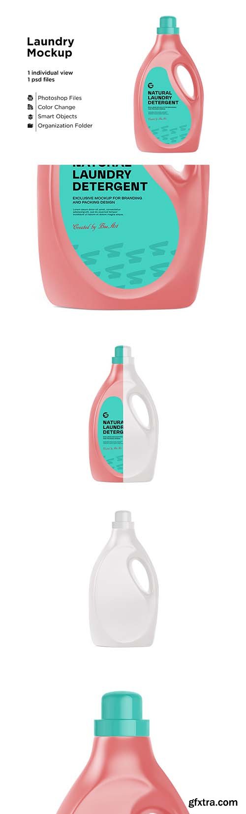 CreativeMarket - 2.9L Liquid Detergent Bottle Mockup 6063288