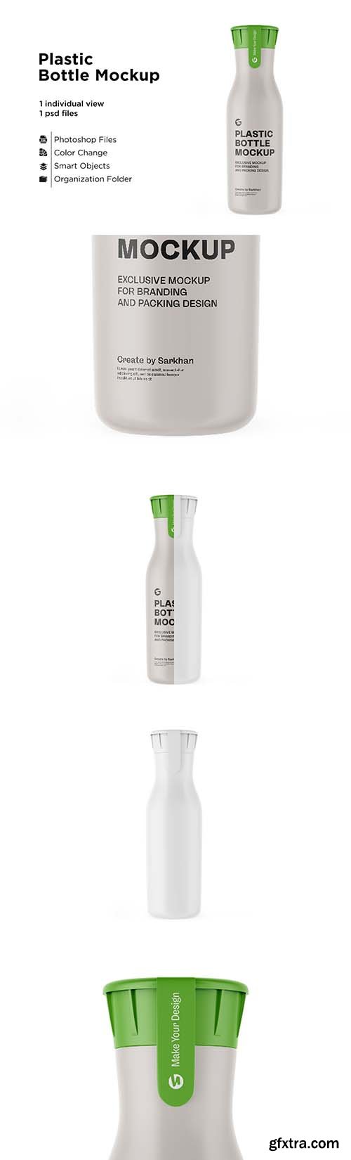 CreativeMarket - Matte Plastic Bottle With Mockup 6063333